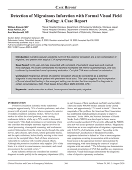 Detection of Migrainous Infarction with Formal Visual Field Testing: a Case Report