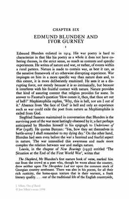 EDMUND BLUNDEN and IVOR GURNEY J Edmund Blunden Enli.Sted in 1914