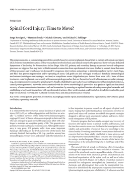 Spinal Cord Injury: Time to Move?