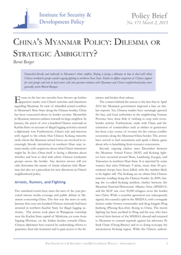 2015-Berger-Chinas-Myanmar-Policy-Dilemma-Or-Strategic-Ambiguity.Pdf