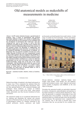 Old Anatomical Models As Makeshifts of Measurements in Medicine