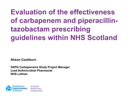 Piperacillin-Tazobactam Use in Scottish Acute Hospitals