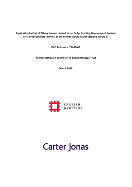 Application by Port of Tilbury London Limited for an Order Granting Development Consent for a Proposed Port Terminal at the Former Tilbury Power Station (‘Tilbury2’)