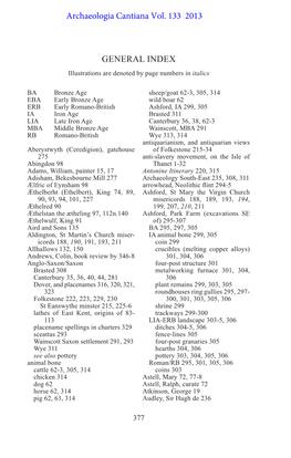 General Index Illustrations Are Denoted by Page Numbers in Italics