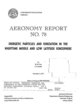 Aeronomy Report L