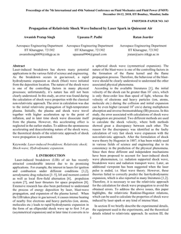 Propagation of Relativistic Shock Wave Induced by Laser Spark in Quiescent Air