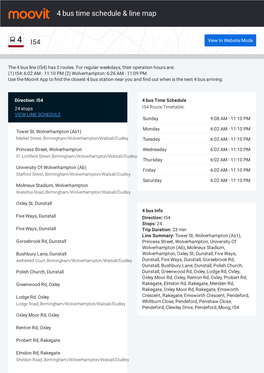 4 Bus Time Schedule & Line Route