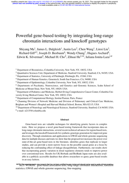 Powerful Gene-Based Testing by Integrating Long-Range Chromatin Interactions and Knockoﬀ Genotypes