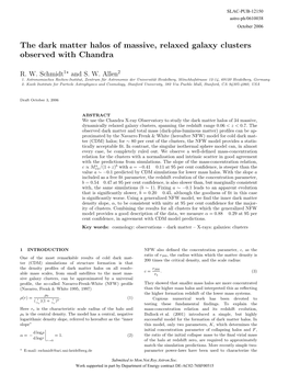 The Dark Matter Halos of Massive, Relaxed Galaxy Clusters Observed with Chandra