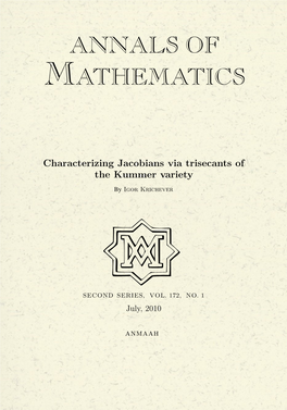 Characterizing Jacobians Via Trisecants of the Kummer Variety