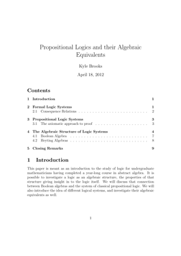 Propositional Logics and Their Algebraic Equivalents