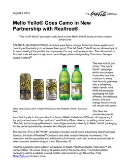 Mello Yello® Goes Camo in New Partnership with Realtree®