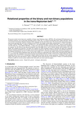 Rotational Properties of the Binary and Non-Binary Populations in the Trans-Neptunian Belt?,??