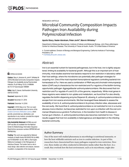 Microbial Community Composition Impacts Pathogen Iron Availability During Polymicrobial Infection