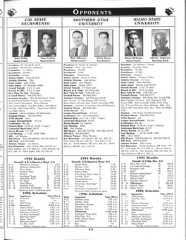 O PPONENTS % EASTERN WAS NORTHERN CAL S UNIVERSITY UNIVERSITY NORTHRIDGE