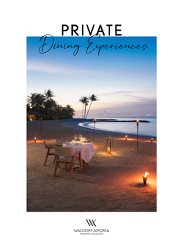 PRIVATE Dining Experiences Explore