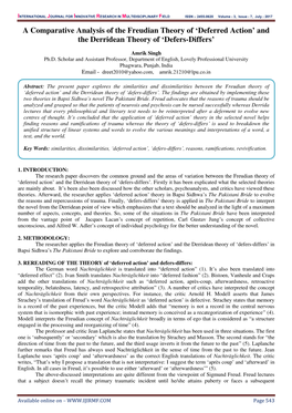 A Comparative Analysis of the Freudian Theory of 'Deferred Action'