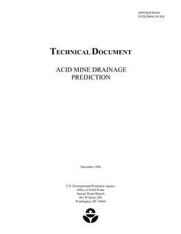 Technical Document: Acid Mine Drainage Prediction