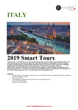 ITALY 2019 Smart Tours
