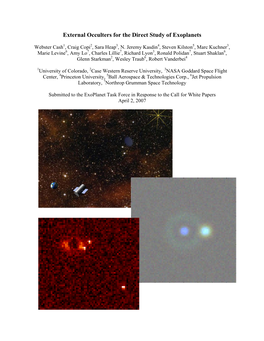 External Occulters for the Direct Study of Exoplanets