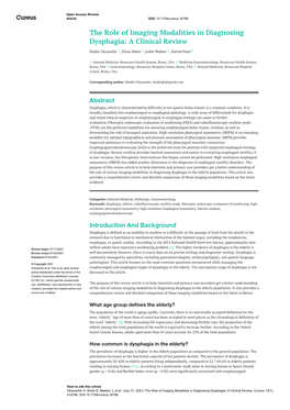 The Role of Imaging Modalities in Diagnosing Dysphagia: a Clinical Review