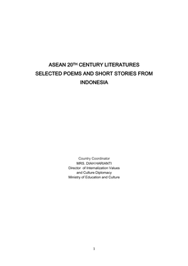 Asean 20Th Century Literatures Selected Poems and Short Stories From