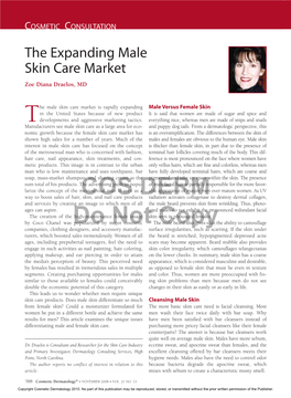 The Expanding Male Skin Care Market Zoe Diana Draelos, MD