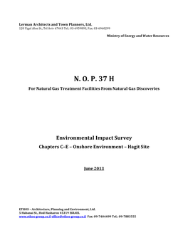 N. O. P. 37 H for Natural Gas Treatment Facilities from Natural Gas Discoveries
