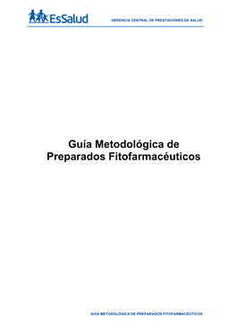 Guía Metodológica De Preparados Fitofarmacéuticos