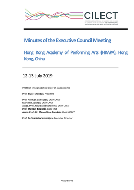Minutes Executive Council Meeting