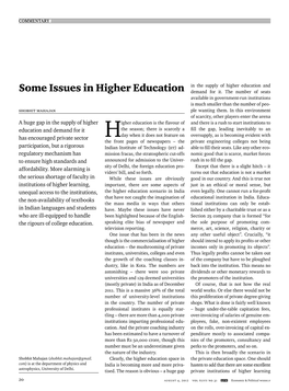 Some Issues in Higher Education D Emand for It