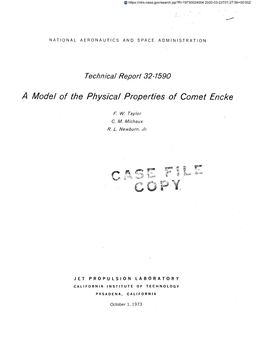 A Model of the Physical Properties of Comet Encke