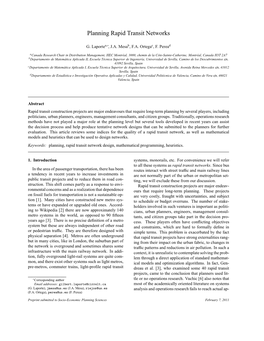 Planning Rapid Transit Networks