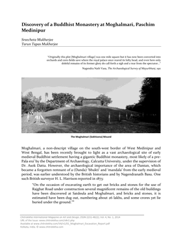 Discovery of a Buddhist Monastery at Moghalmari, Paschim Medinipur