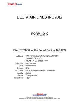 Delta Air Lines Inc /De