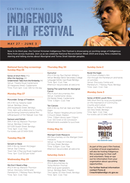 2019 Bendigo Indigenous Film Festival Flyer A4.Indd