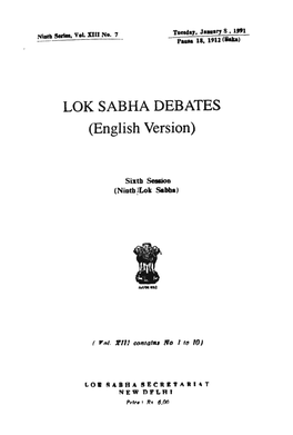 LOK SABHA DEBATES (English Version)