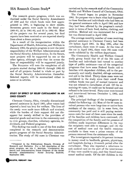 Study of the Effect of Relief Curtailment in an Ohio County