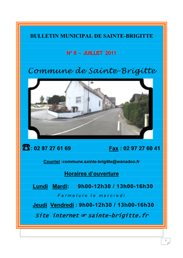 Bulletin Municipal De Sainte-Brigitte