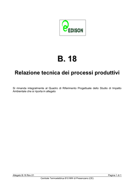 Relazione Tecnica Dei Processi Produttivi