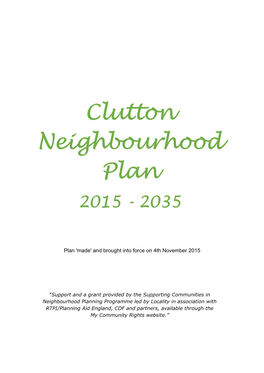 Clutton Neighbourhood Plan 2015 - 2035