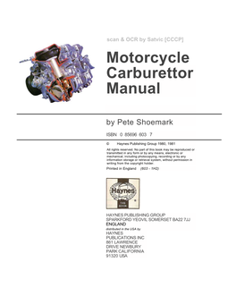 Motorcycle Carburettor Manual