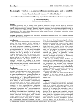 Radiographic Revelation of an Unusual Inflammatory Odontogenic Cysts of Mandible