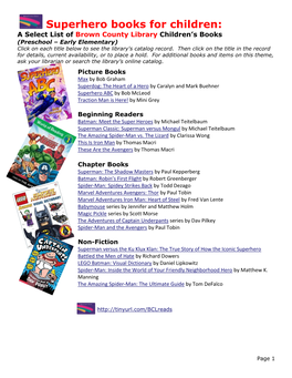 Superhero Books for Children