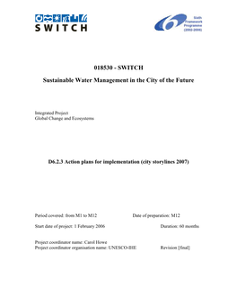 Action Plans for Implementation (City Storylines 2007)