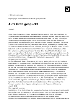 Aufs Grab Gespuckt