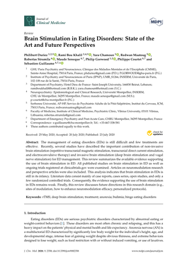 Brain Stimulation in Eating Disorders: State of the Art and Future Perspectives