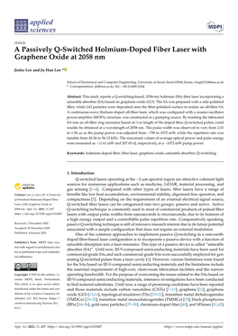 A Passively Q-Switched Holmium-Doped Fiber Laser with Graphene Oxide at 2058 Nm