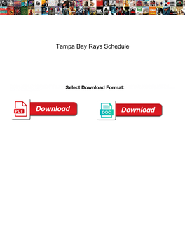 Tampa Bay Rays Schedule