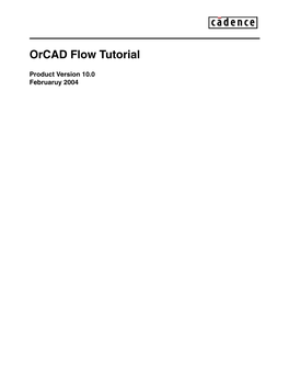 Orcad Flow Tutorial